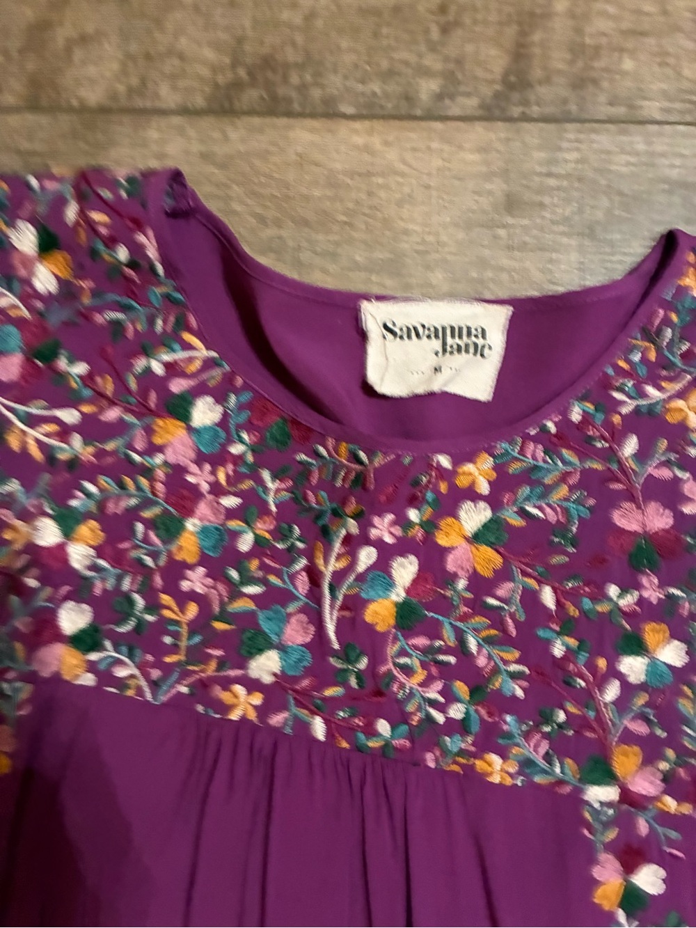 Savanna Jane Purple Floral Embroidered Long Sleeve Blouse - Picture 5 of 7